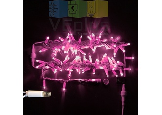 Светодиодные гирлянды Нить 10 метров, 24 В, мерцание, 
IP 65, герметичный колпачок,розовый,белый