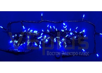 Светодиодные гирлянды Нить 10 метров, 24 В, постоянное свечение,синий,черный