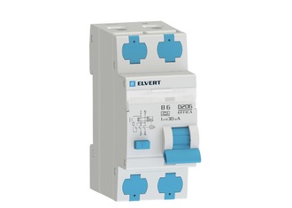 Автоматический выключатель дифф.тока D206 2р B16 30 мА тип А ELVERT