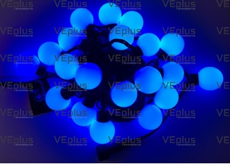 Гирлянда Шарики, 220 В, постоянное свечение, IP 65, герметичный колпачок,синий,черный